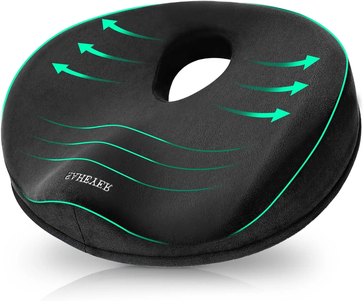 

Memory Foam Donut Pillow for Tailbone Pain, Hemorrhoids & Sciatica Relief, Coccyx Seat Cushion for Office & Car Use, Black