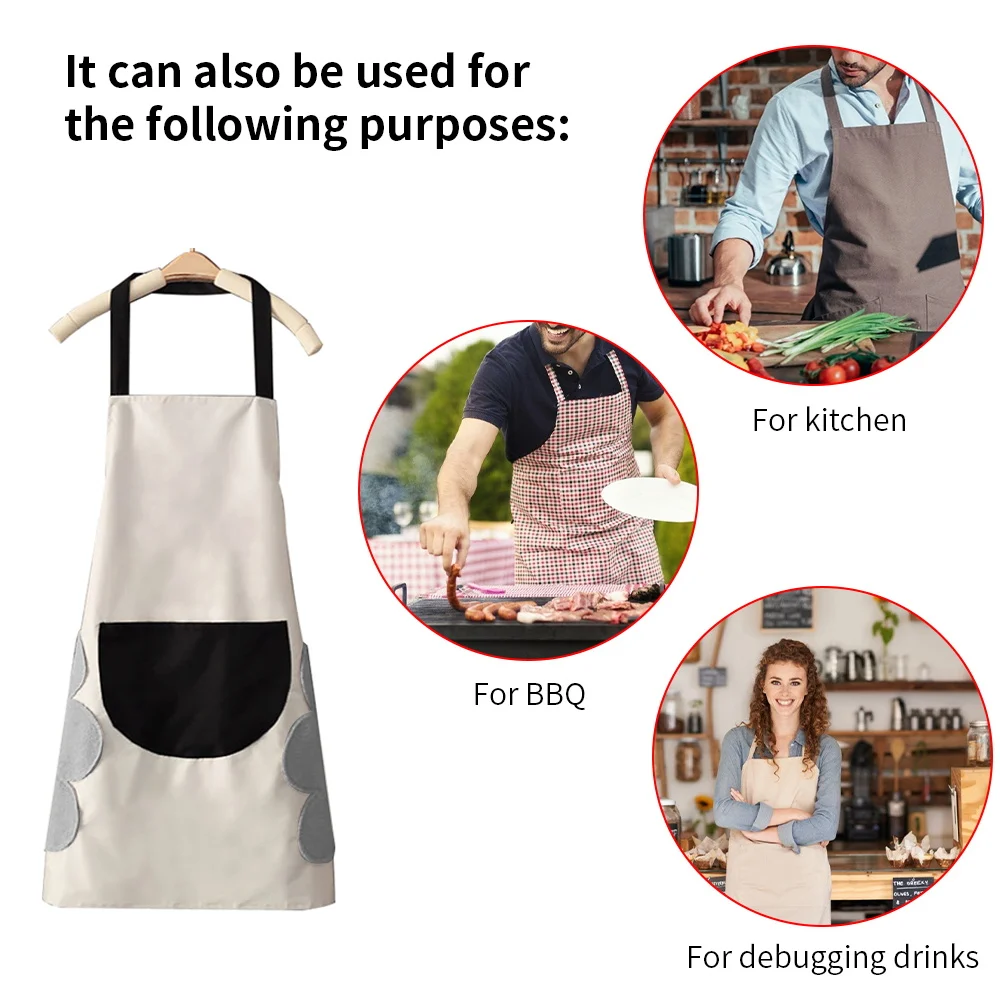 Hand-wiping Cooking Kitchen Apron Women Waterproof Adult Waist Apron for Men Coffee Overalls Wipe Travel Pattern Studios Uniform