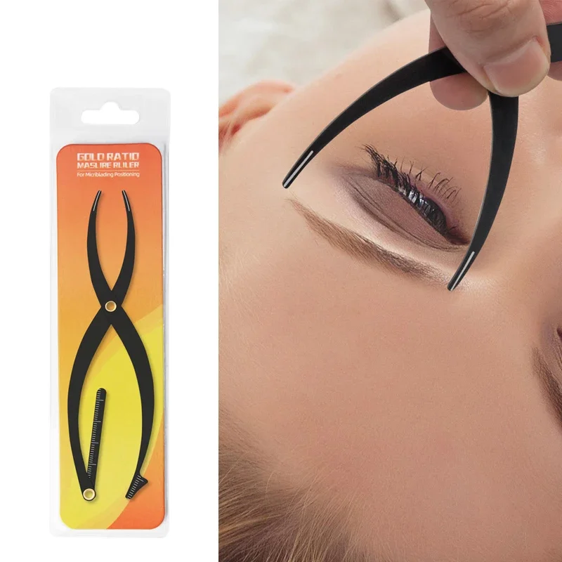 Eyebrow Caliper Position Ruler Microblading Tattoo Stencil Metal Balance Template Adjustable 3D Permanent Makeup Supply 1pcs