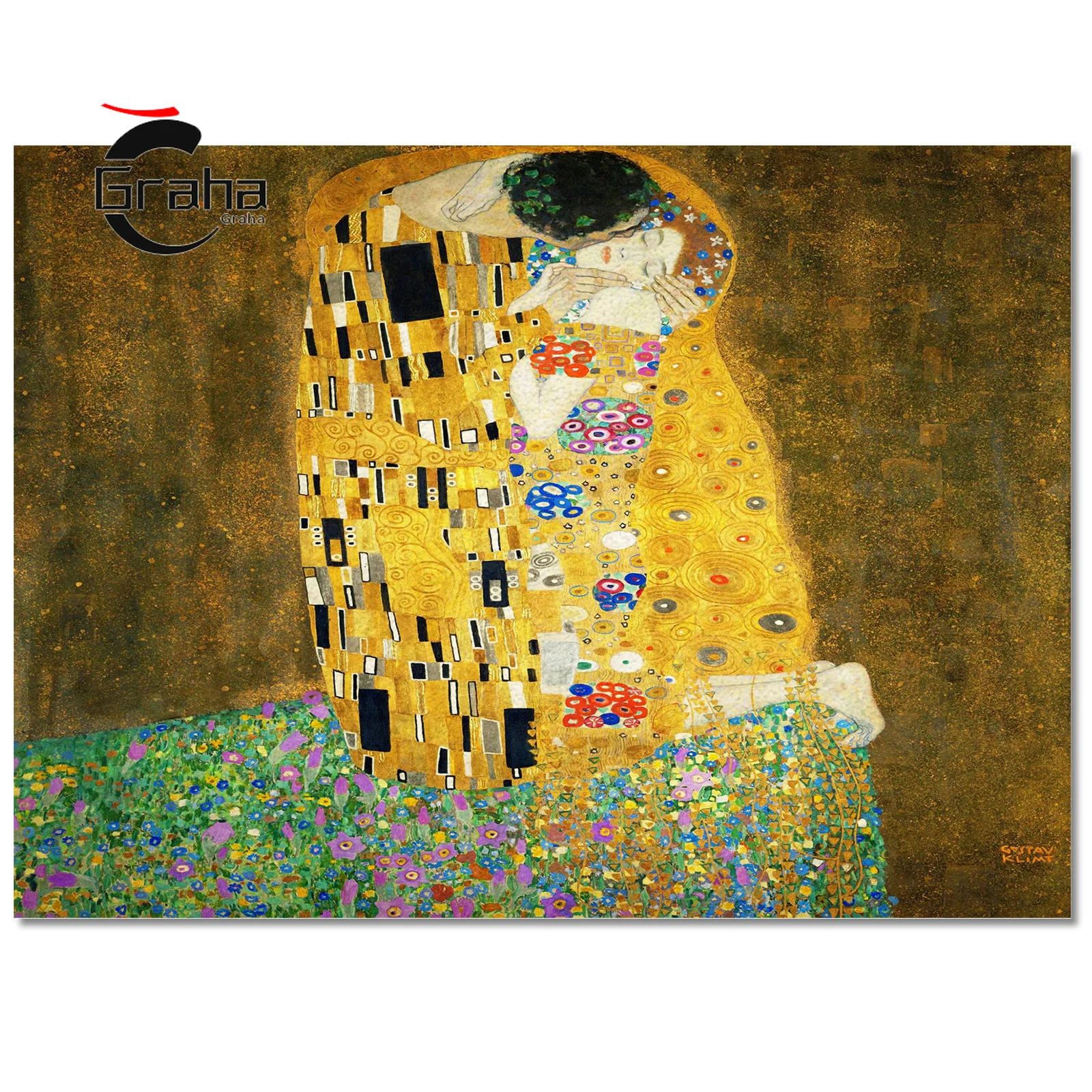 Gustav Klimt The Kiss Carpet for Home Living Room Bedroom Bedside Decor Large Area Rug Kids Room Crawl Mat