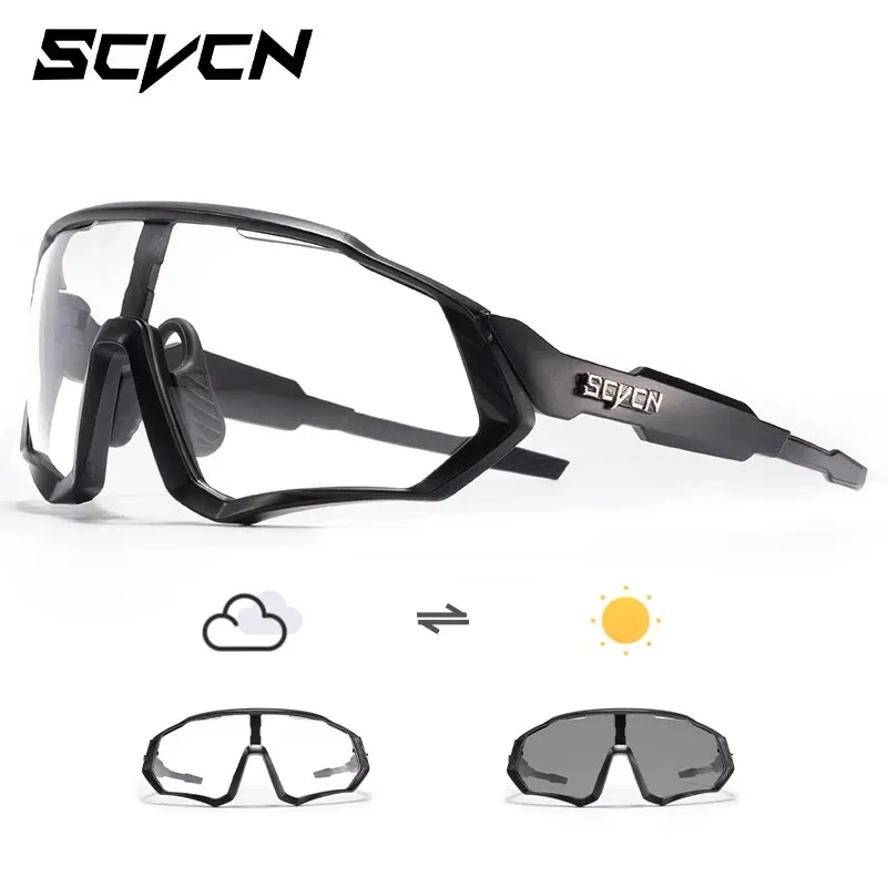 SCVCN Cycling Glasses Photochromic Sport Sunglasses Men MTB Mountain Road Bike Eyewear Protection Bicycle Goggles