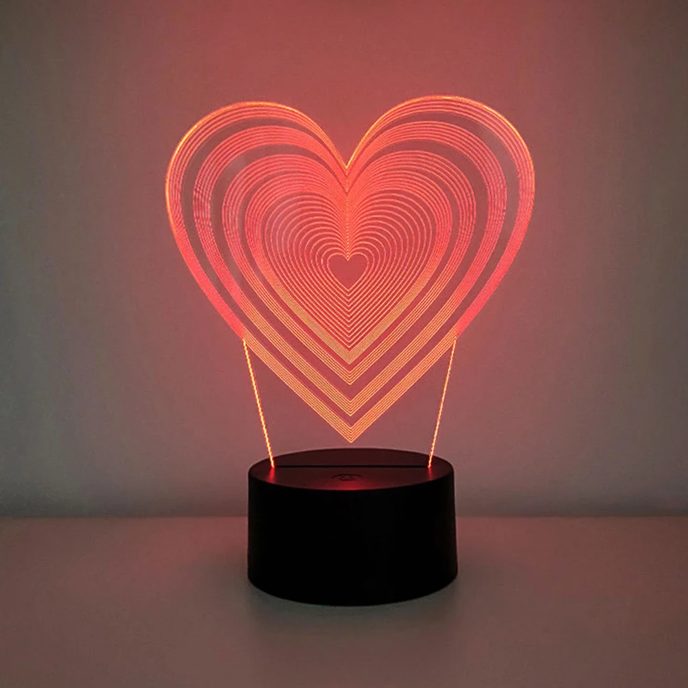 

Creative Heart 3D Led Illusion Night Light Usb Charging Acrylic Table Lamp Bedroom Decor Fairy Lighting Atmosphere Christmas