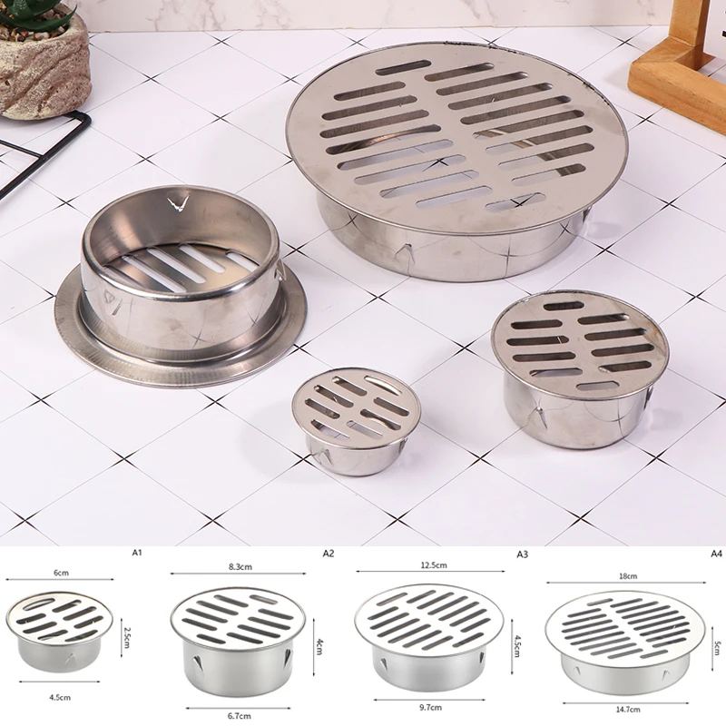 

Floor Drain 50/70/110/150MM Stainless Steel Balcony Drainage Roof Round Floor Drain Cover Rain Pipe Cap Drain Pipe Floor Drain