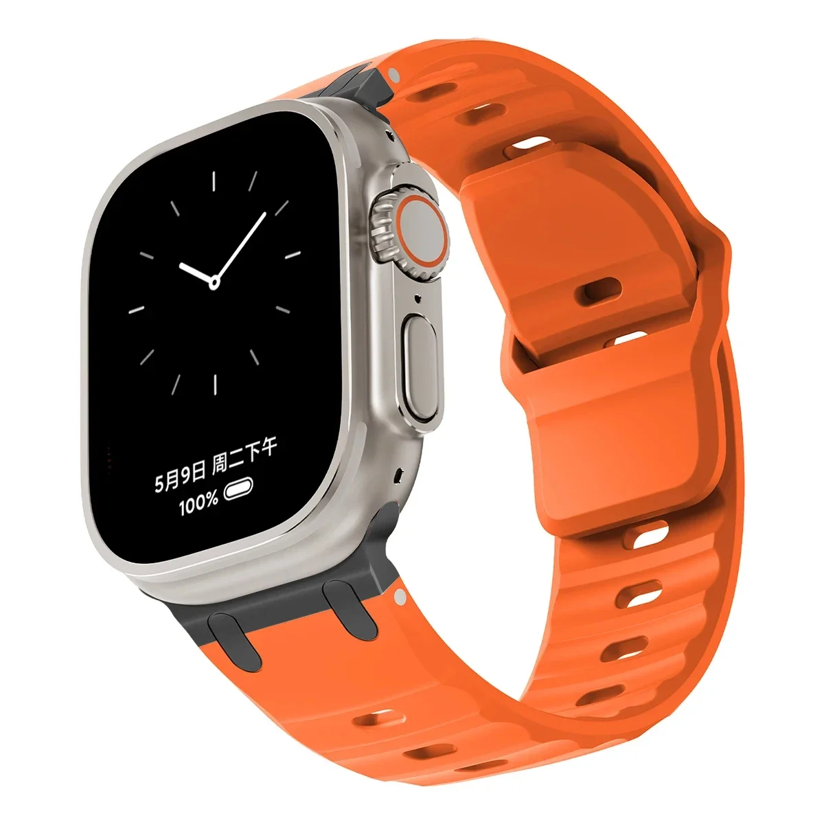 Sport-Silikonarmband für Apple Watch Ultra 2 Band 49 mm, Edelstahl-Correa-Armband, iWatch Serie 9 8 7 SE 10 45 mm 44 mm 46 mm