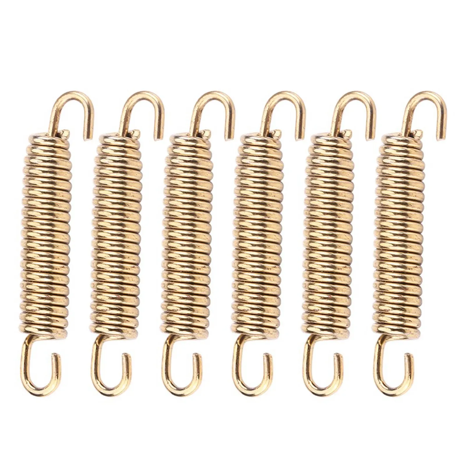 6pcs Stainless Steel Muffler Exhaust Pipe Spring Hooks for Motorcycle Scooter ATV Gold