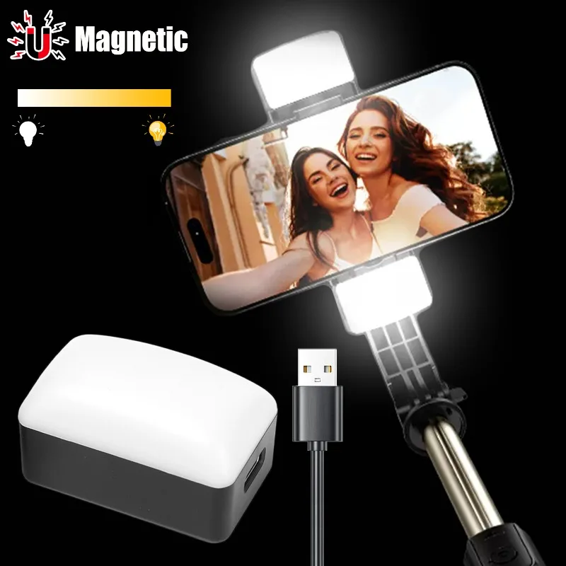 Rechargeable Magnetic Mini Fill Lamps New Magnetic Mini Portable Fill Light Multifunctional Six Levels LED Video Selfie Lights