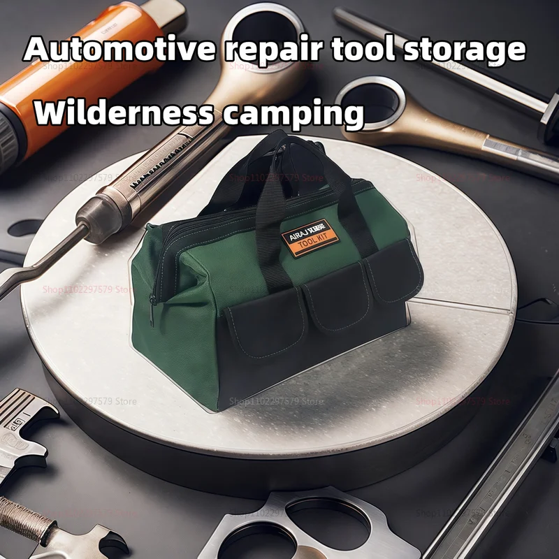 حقيبة أدوات مقاومة للماء من قماش أكسفورد مقاس 16 بوصة، حقيبة تخزين إصلاح كهربائي شديدة التحمل بسعة كبيرة