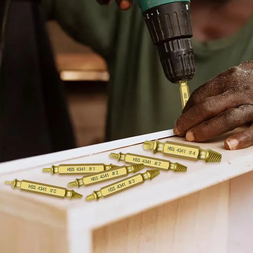 6x Broken Screw Extractor Remover ชุดความเร็ว Stripped เสียหายเครื่องมือ