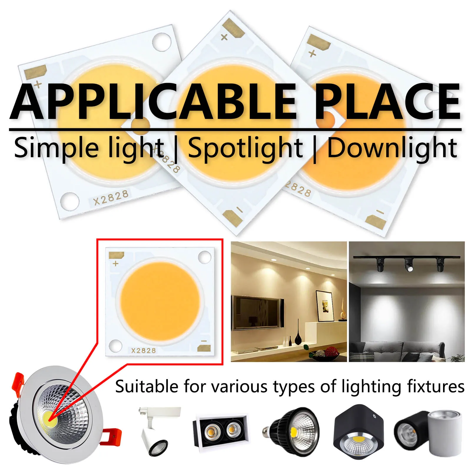 Imagem -06 - Smd Integrado Cob Chip para Lâmpada Led Projector de Teto Conta de Luz Faça Você Mesmo ra 97 3000k 4000k 6000k 2828 17x34mil 3660w 10 Pcs