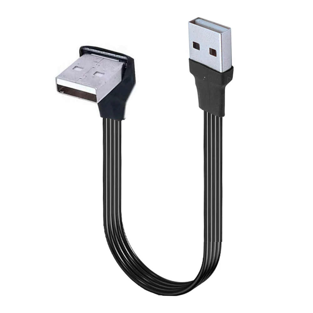 5 سنتيمتر 1 متر 2 متر USB 2.0 ذكر إلى ذكر/أنثى 90 بزاوية تمديد كابل محول USB2.0 ذكر إلى أنثى اليمين/يسار/أسفل/أعلى كابل أسود