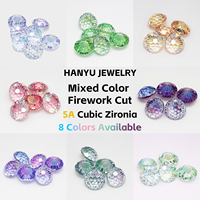 HanYu Jewelry 10PCS/Bag Mixed Color 5A Cubic Zirconia Firework Cut Loose Gemstone for Fashion Accessories