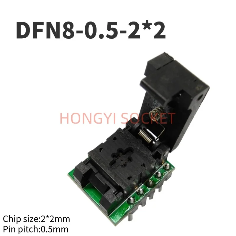 QFN8/WSON8/MLP8/DFN8 8-контактный разъем IC, шаг 0,5 ICsize2*2, флип-зонд, золотой приспособление для программирования 4-в-1, высокая температура, HAST, 30 В, 50 мОм, тест QFN8/WSON8/MLP8/DFN8 8-контактный разъем IC, шаг 0,5 ICsize2*2, флип-зонд, золотой приспособление для программирования 4-в-1, высокая температура, HAST, 30 В, 50 мОм, тест