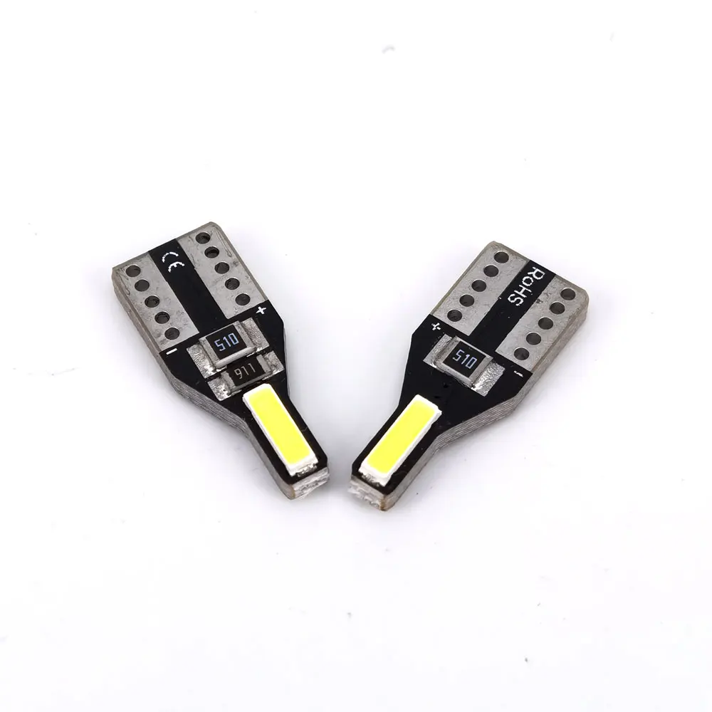 

200 шт., лампы для чтения T10 W5W 2 SMD 7020, 6000K, 501, 158, 147, 161, 168, 184, 12 В