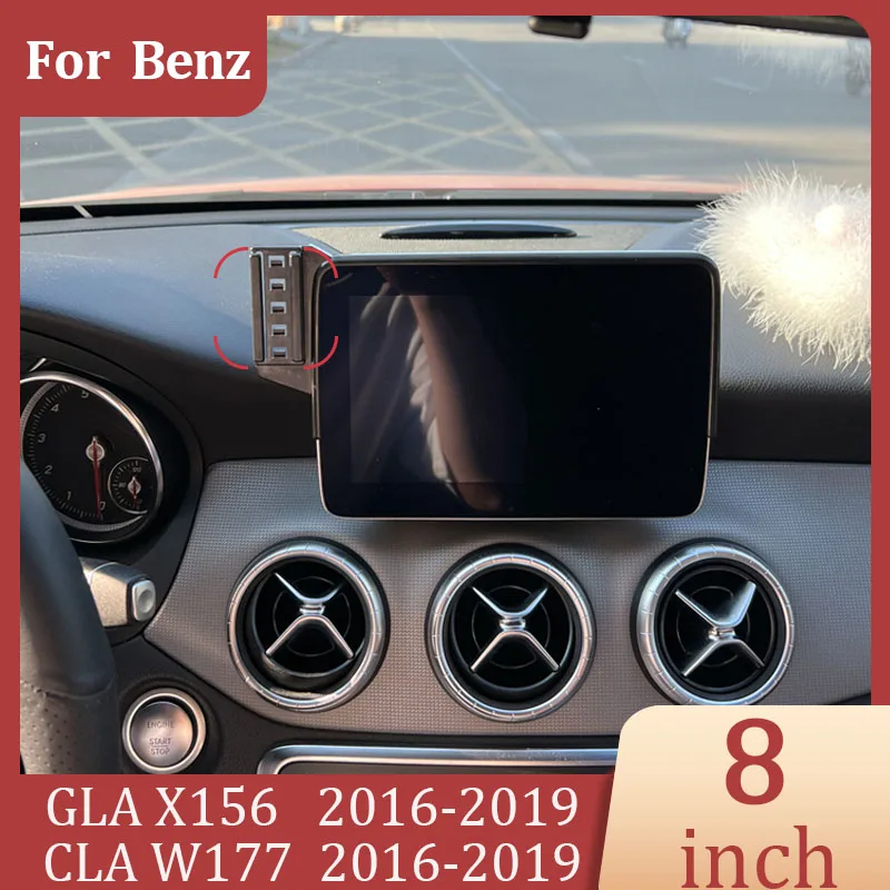 

For Mercedes Benz GLA X156 CLA W177 2016-2019 Car Phone Holder DIY Projection Screen Wireless Charger Screen 8 Inch Fixed Base