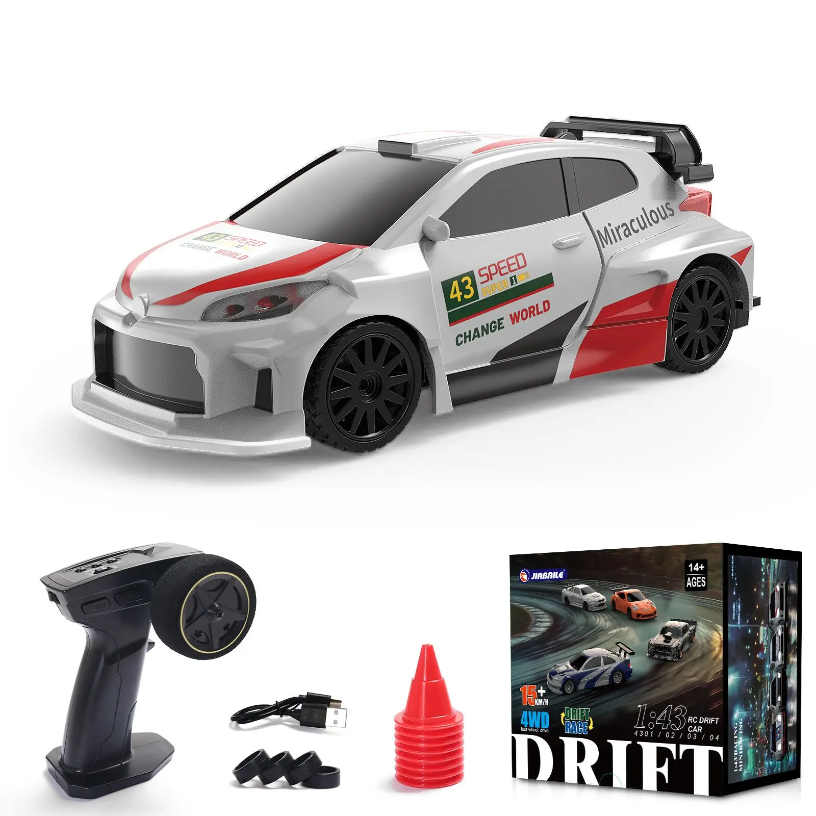 US Stock Toys 1/43 4WD RTR RC Speed Car Czterokołowy napęd Radiowe sterowanie Mini Racing Drifting Zdalnie sterowany samochód Wysokiej prędkości model dla chłopca