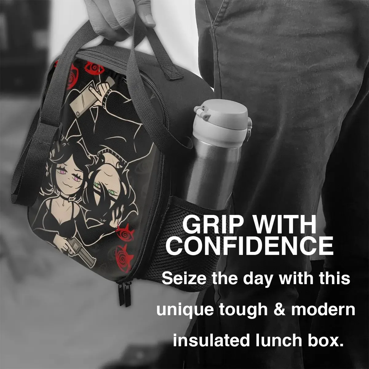 Comics Girl Lunch Bag The Coffin Of Andy And Leyley Portable Zipper Lunch Box Picnic Cooler Bag Oxford Thermal Tote Handbags