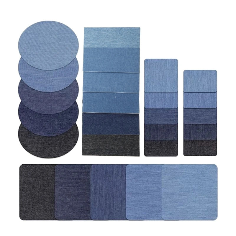 5/25 peças autoadesivas Jean Patches-Denim Patch Patch retangular elíptico