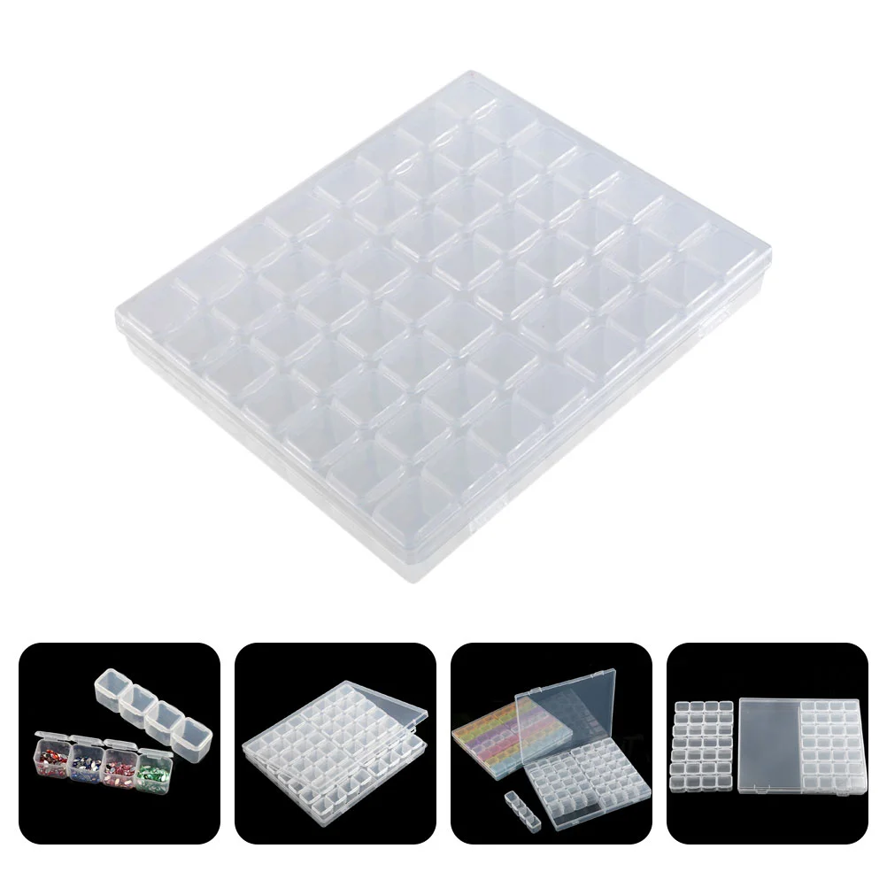 56 Grids Craft Nail Storage Box Decorative Trays False Container Diamond Drawing