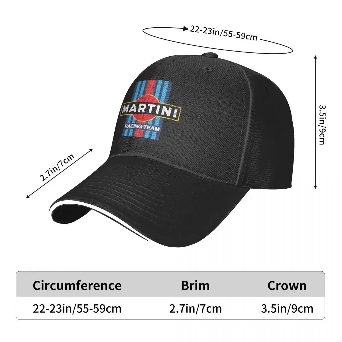 Martini Racing Retro Baseball Cap Christmas Hat New In Hat Beach For Girls Men's