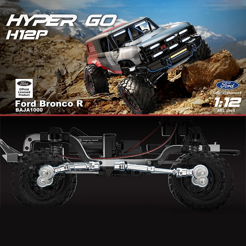 Nowość w magazynie Mjx 1:12 H12p Ford Bronco Baja 1000 zdalnie sterowany model pojazdu terenowego do wspinaczki, personalizowane zabawki dla dzieci, prezenty