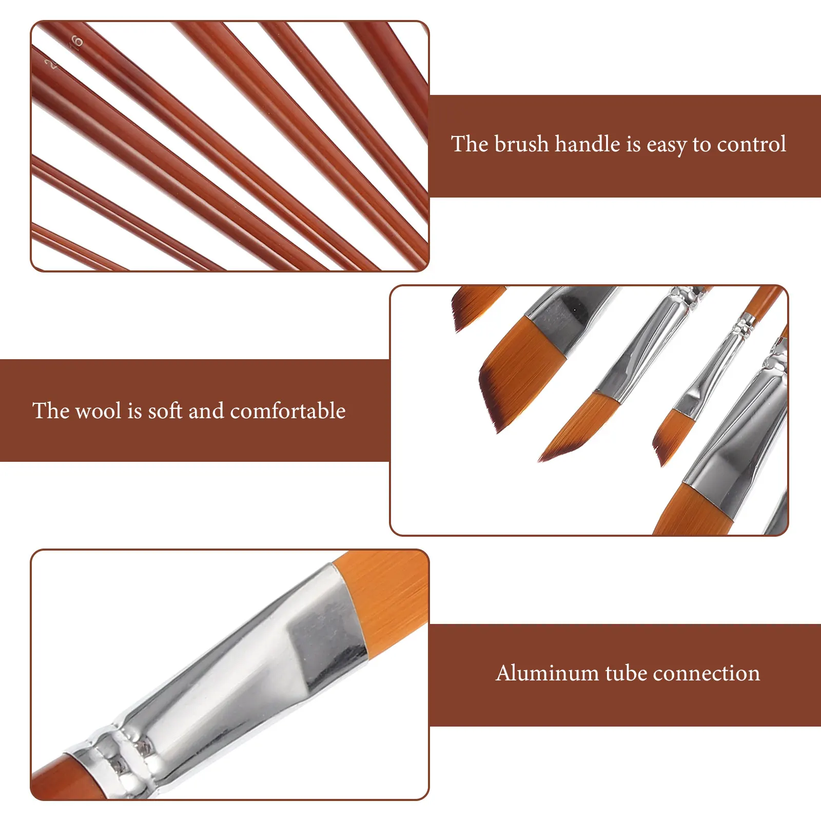 

13 Pcs Two-color Nylon Hair Brush Paint Brushes Painting Artist Artists Paintbrush