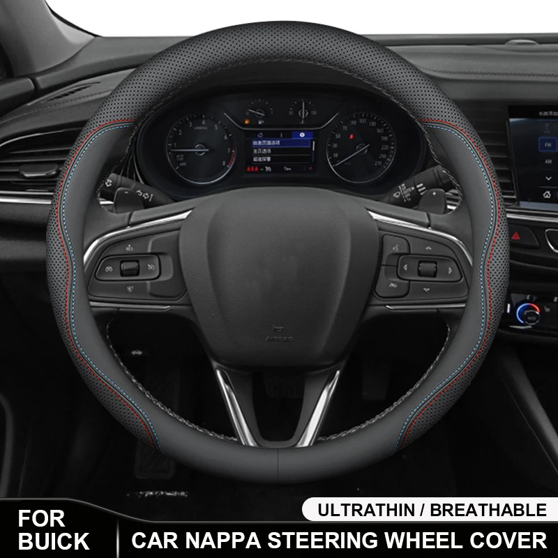 

New Car Leather Steering Wheel Cover For Buick Excelle Regal Lacrosse Verano Encore Envision Enclave Royaum ParkAvenue GL8 E4 E5
