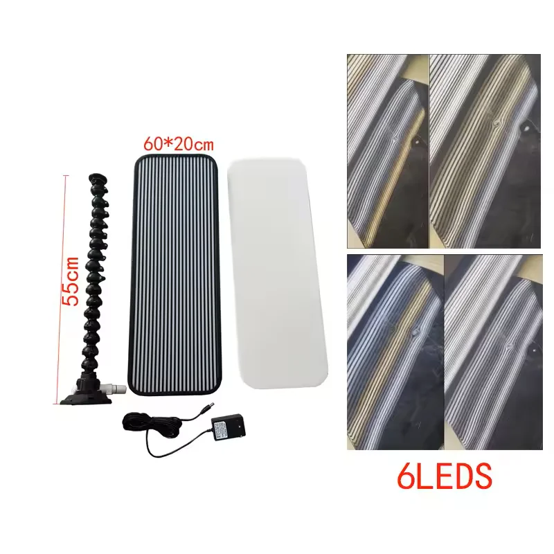 Car dent repair tool, pump suction cup bend bracket, 6leds stripe light, dent detection and leveling light