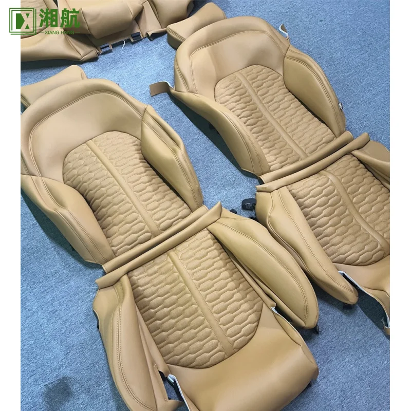 Suitable for Audi A8   Light Brown Nappa Leather Full Replacement Car Seat Cover for Audi A8