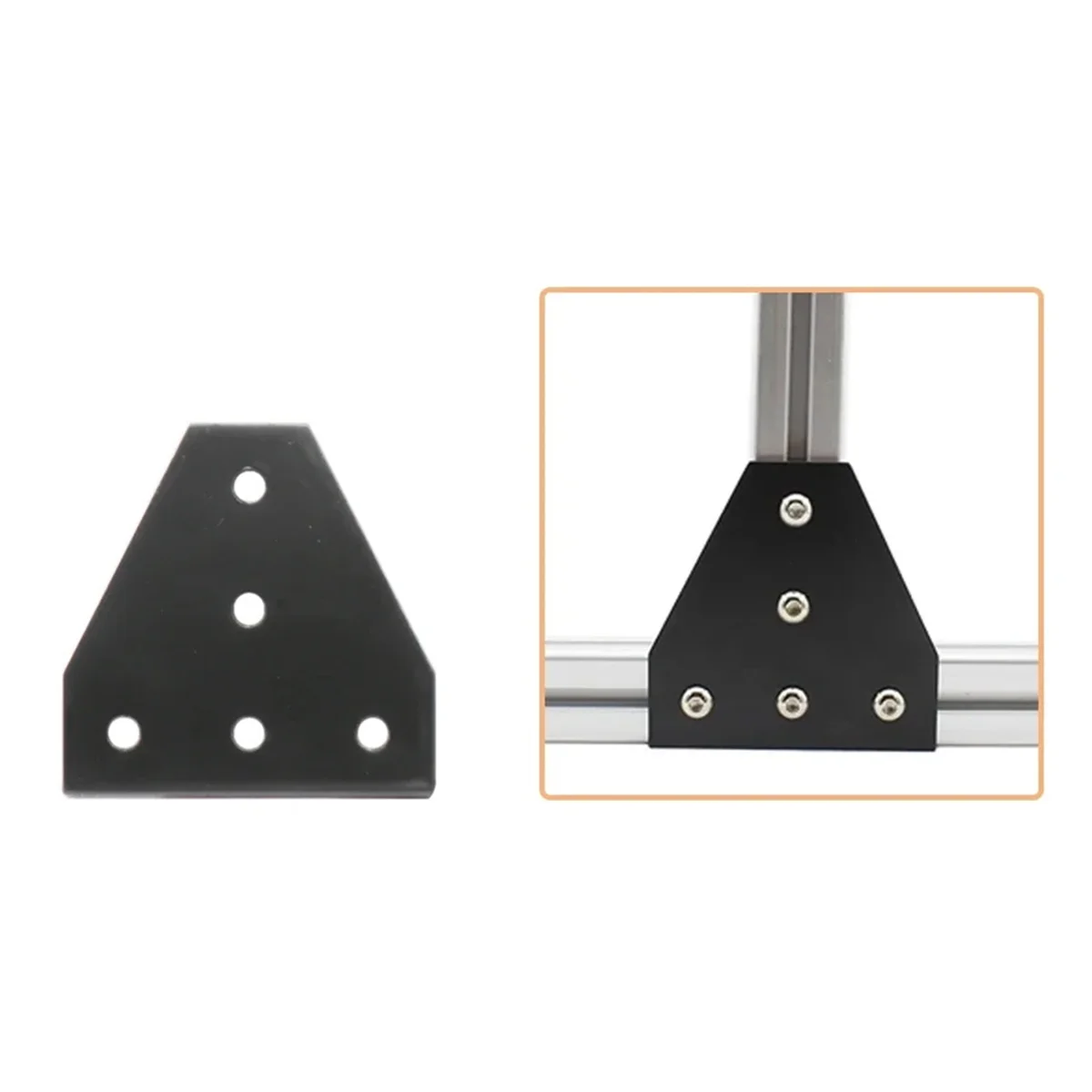 Y29A Hot T Shape Corner Angle Bracket for 2020 Aluminum Profile 5 Hole Joining Board Plate, Ideal for 3D Printer