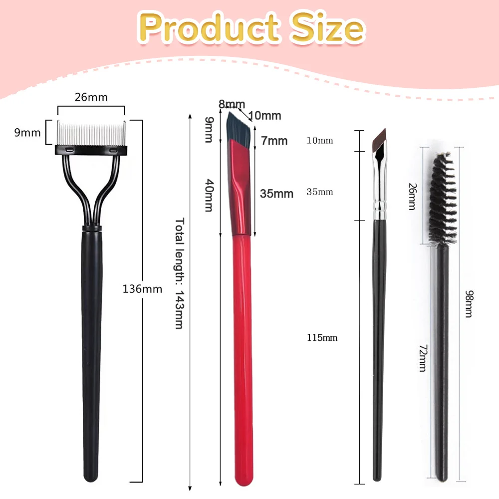 New Black Pink Eyelash Curler Metal Eyelash Brush Comb Portable Lash Separator Foldable Mascara Curl Beauty Makeup Cosmetic Tool