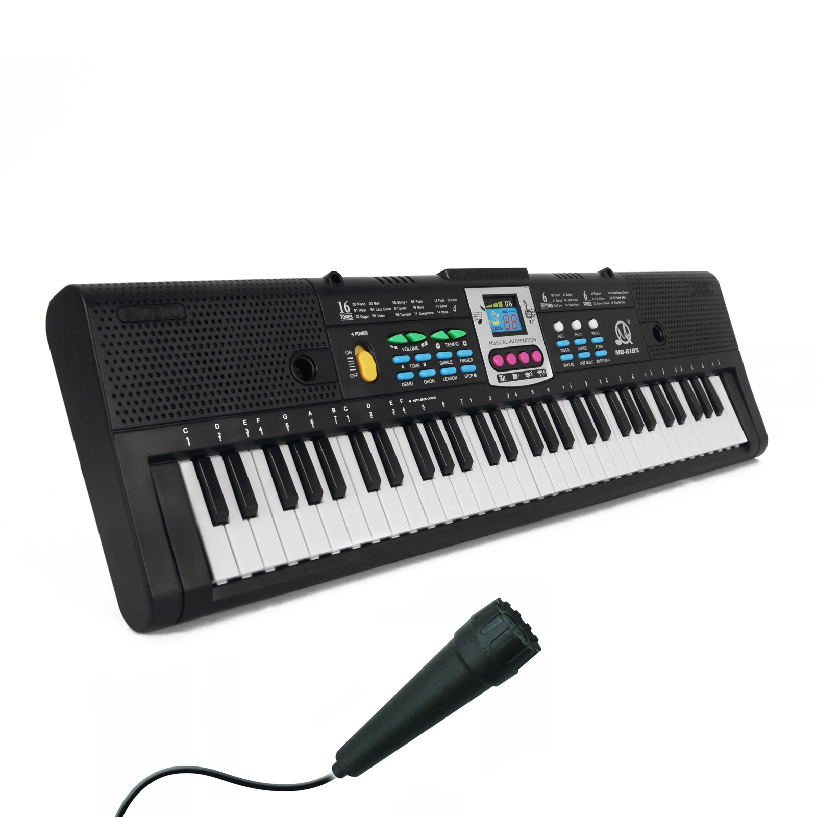 61 Keys Digital Electronic Keyboard Kids Multifunctional Electric Piano for Piano Student with Microphone Musical Instrument