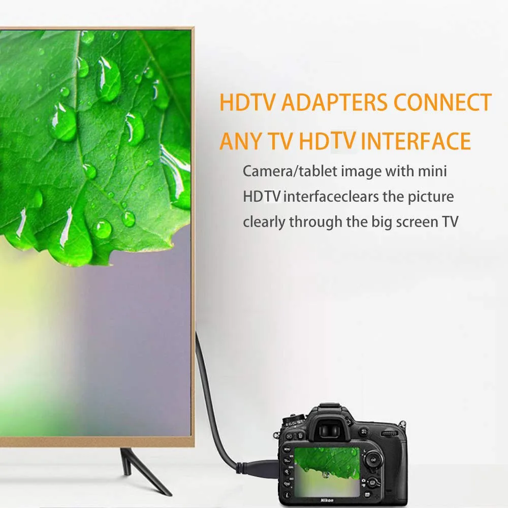 Mini HDMI-Compatibility to HDMI-Compatibility Ethernet 1080P HDTV Male-to-Male for Sceptre Monitor Laptop Tablet Camera Camcorde