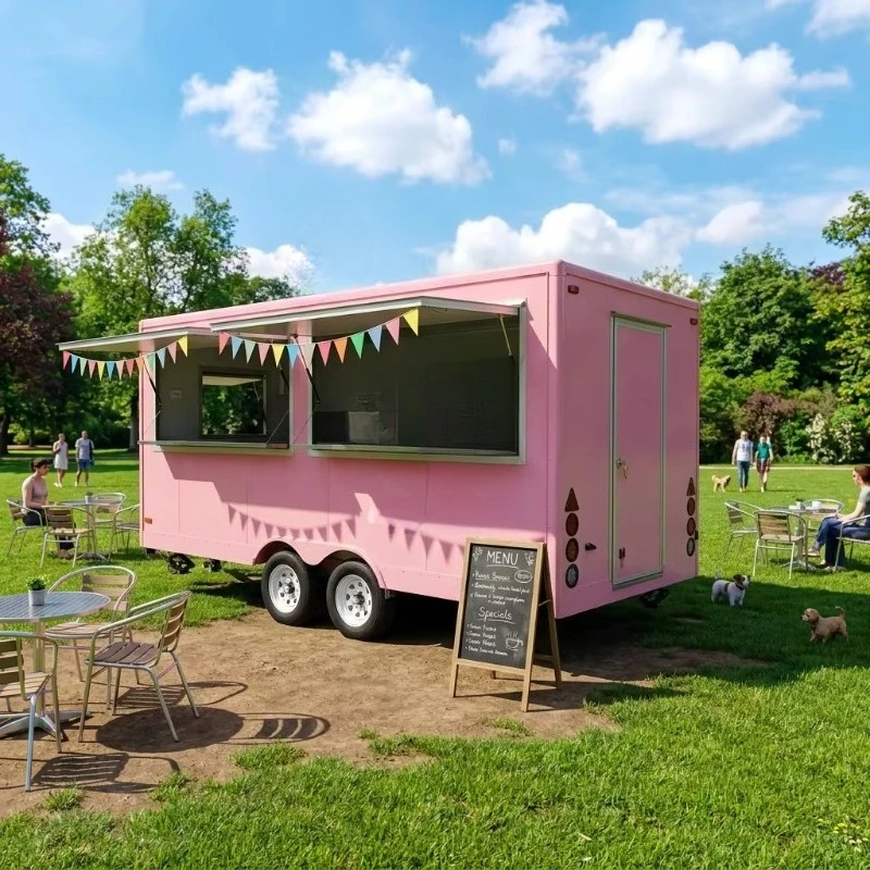 Factory 14ft Width with Deep Fryer Food Trailer Mobile Food Truck for Sale in Dubai Snack Trailer Truck Van