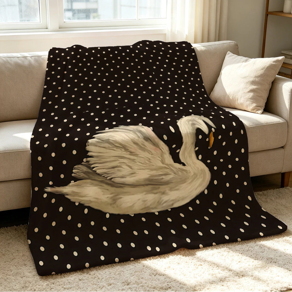 Swan Dream Blanket Soft Cozy Throw for Sofa Bed Festive Holiday Decor Gift for Kids and Adults,Lightweight and Warm