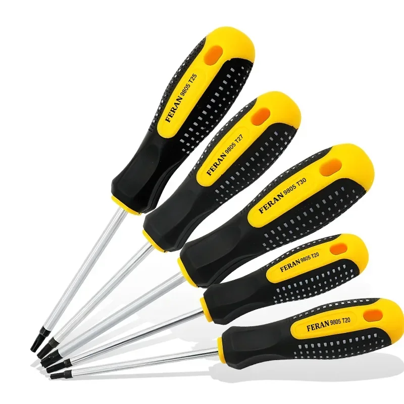 11PCS Torx Screwdriver Set with Hole Magnetic T5-T30 Screw with Non-Slip Grip for Daily Maintenance of Electrical Appliances