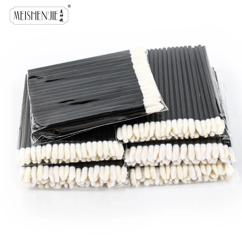 -50/500/1000pcs Pinceaux à lèvres maquillage Mascara baguettes rouge à lèvres Micro brosses applicateurs nettoyant pour outils d'extension de cils