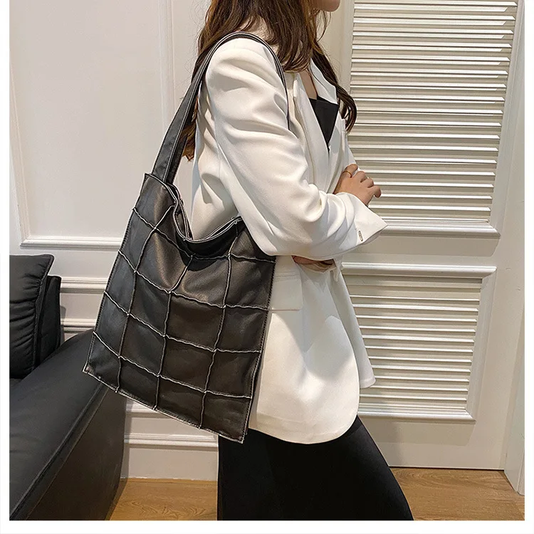 Borsa a tracolla grande con filo a griglia per borsa e portamonete Casual da donna 2024 nuova borsa a tracolla da donna con pochette alla moda