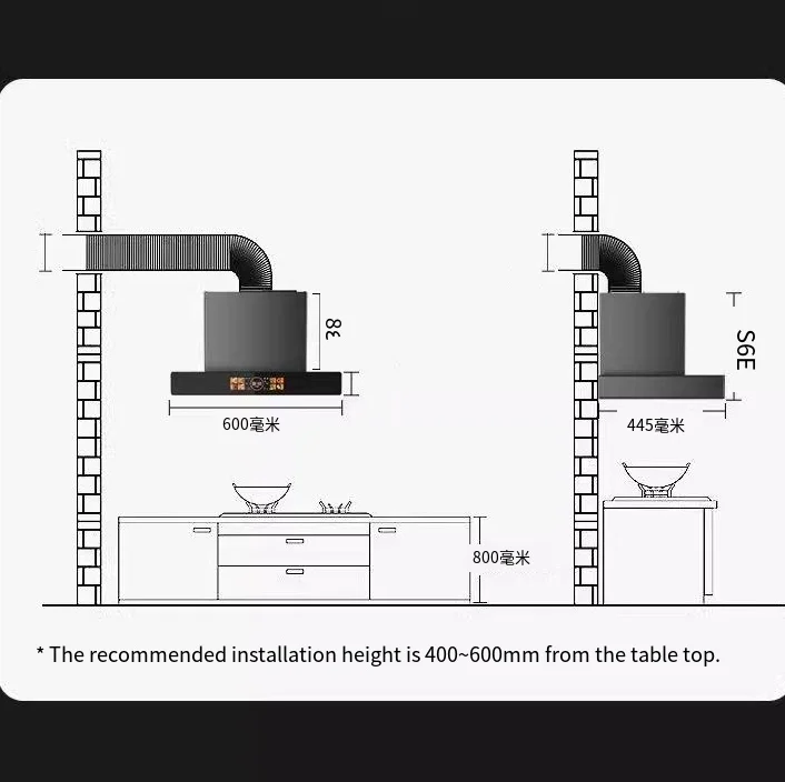 900mm 이중 필터 지능형 청소 본체 느낌 멀티 기어 풍속 주방 후드 범위 후드 가스 레인지 가전 제품