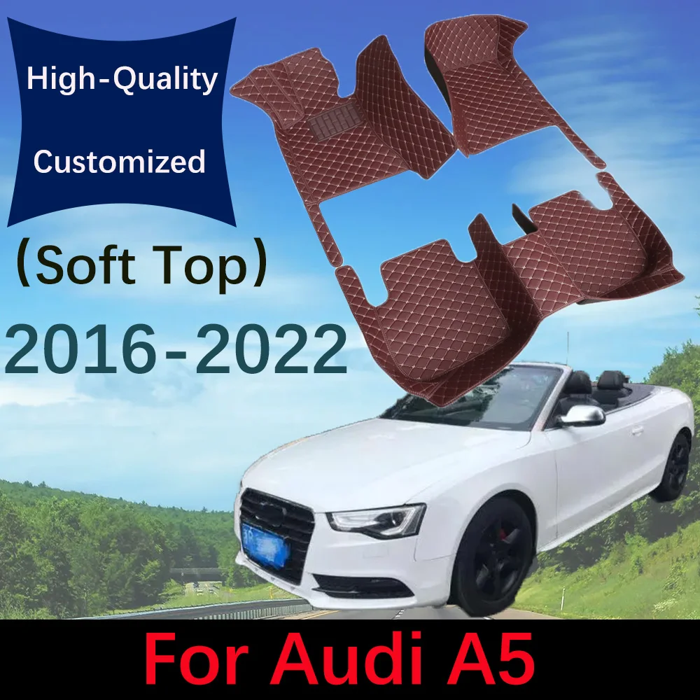 

Custom Leather Car Floor Mats For Audi A5 Convertible MK3 F5 2016 2017 2018 2019 2020 2021 2022 Automobile Carpet Rugs Foot Pads