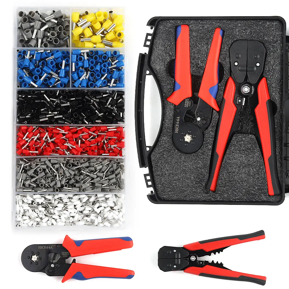 

1900PCS Wire Crimping Combination Set VE Tubular Insulated Terminals Wiring Connector With Double Plier Household Electrical Kit