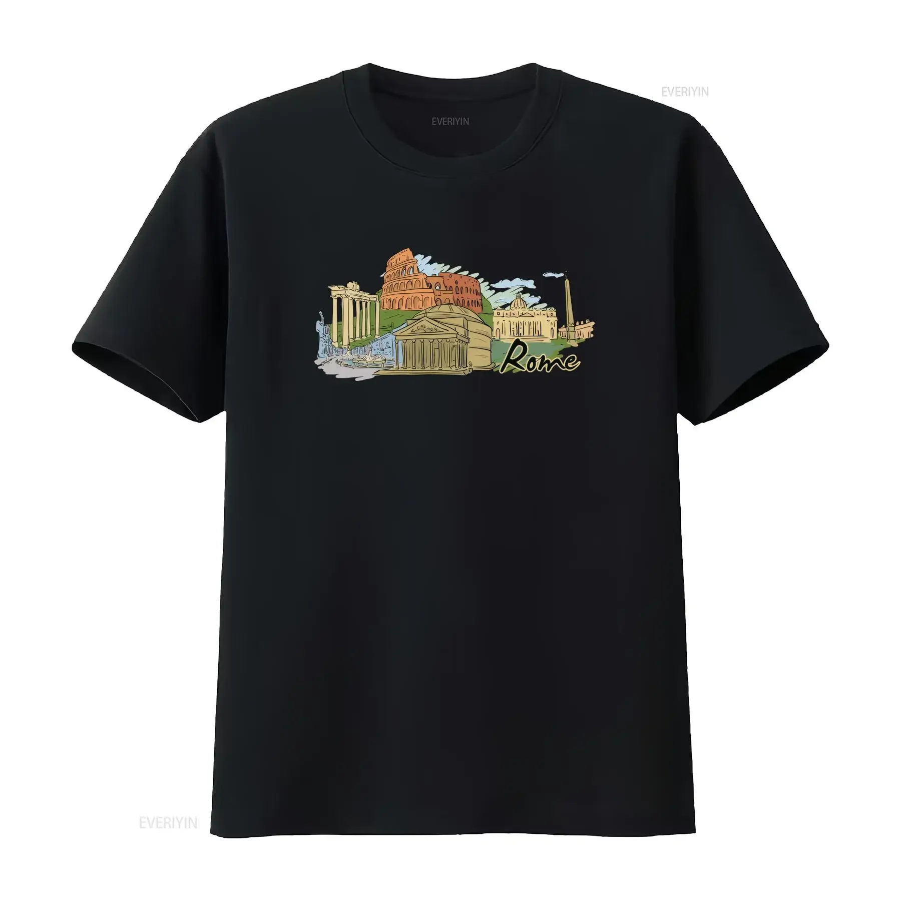Rome Landmarks T Shirt Colosseum Roman Forum St Peter Basilica Pantheon Piazza Venezia Perfect for Travel Lovers vintage