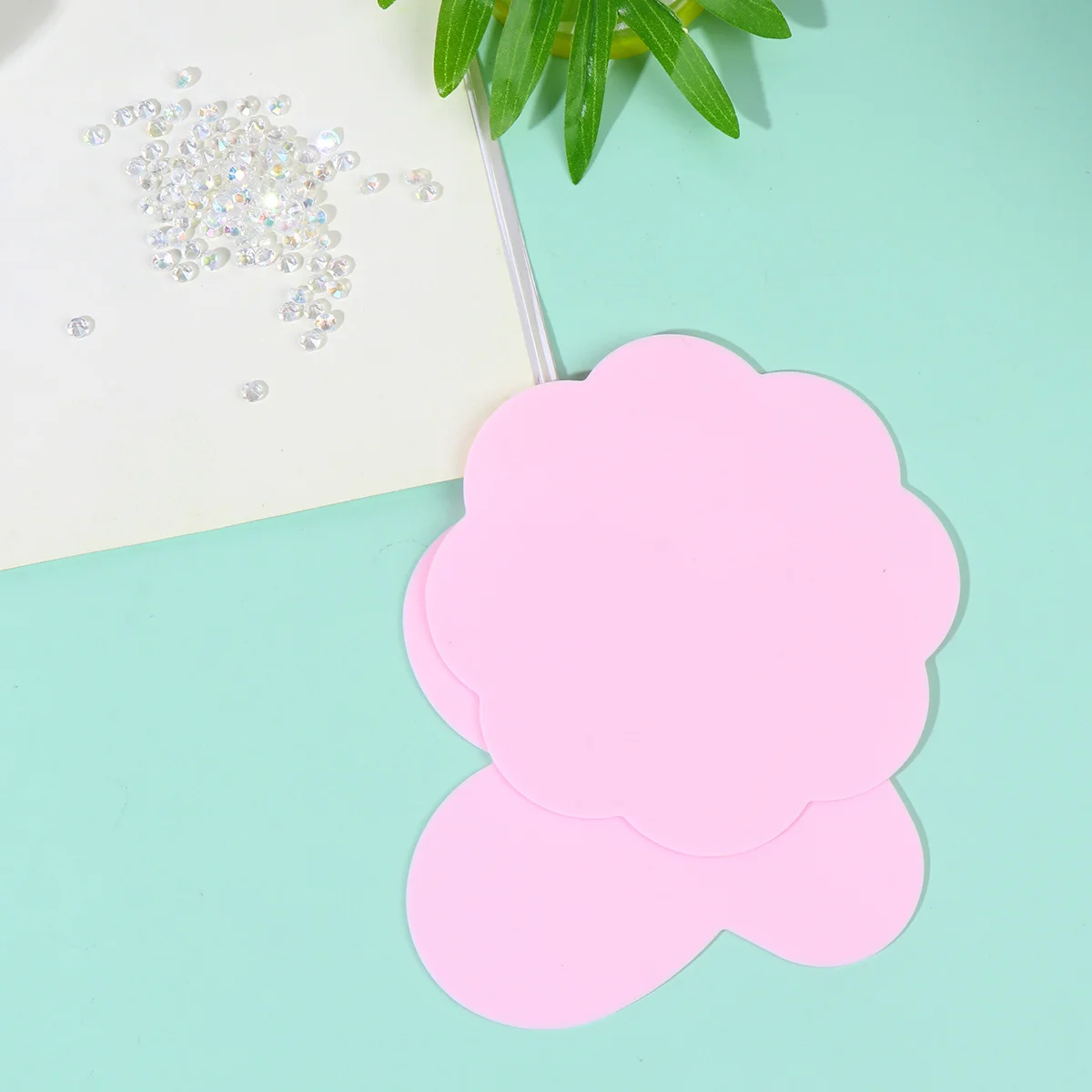 

3pcs Silicone Nail Art Mixing Palette Reusable Paint Tray For Diy Craft Painting Stylish Light Durable Easy Clean Art Supplies