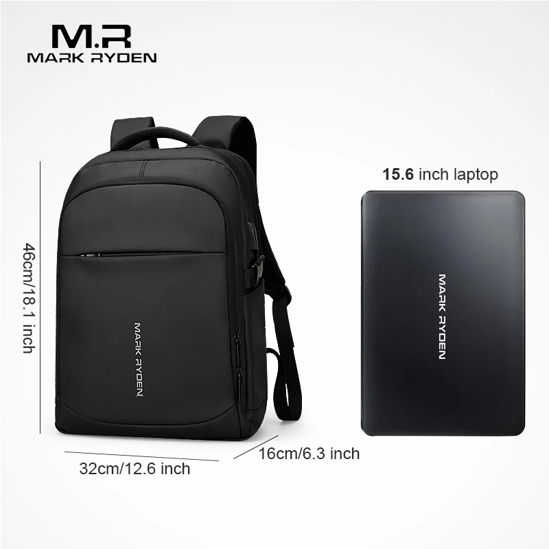 MARK RYDEN Man Backpack Multifunctional 15.6inch Laptop Bag Multi-layer Pockets School Backpack