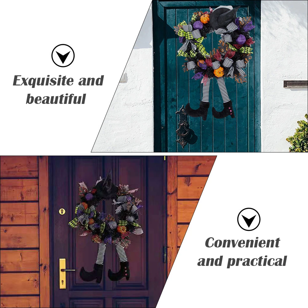 

2 Pcs Decorations Door Hangs Wreath Halloween Hanging Decorative Garland for Home Outdoor