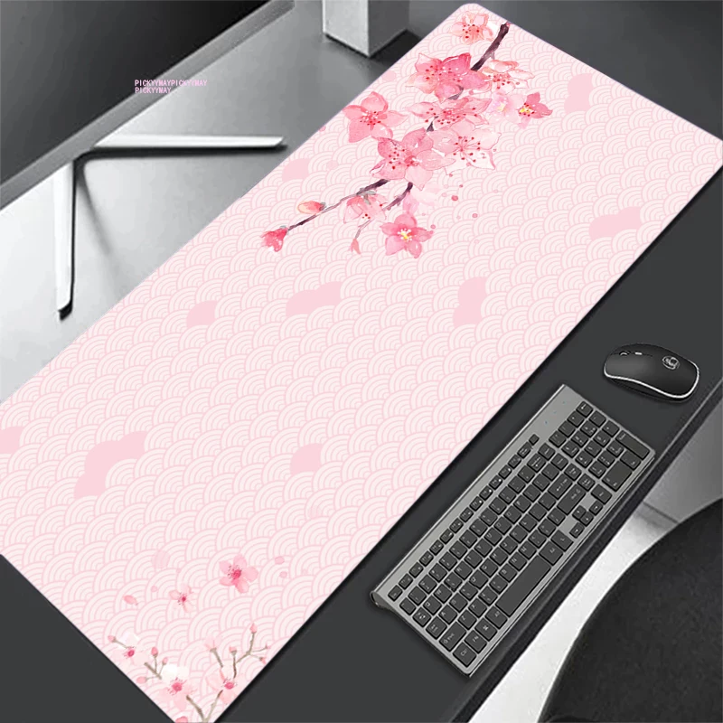 Large Cherry Mouse Pad Waterproof Desktop Oil-proof Non-slip Desk Mat Pink Gaming Accessories Pad Mouse Carpet Keyboard Gaming