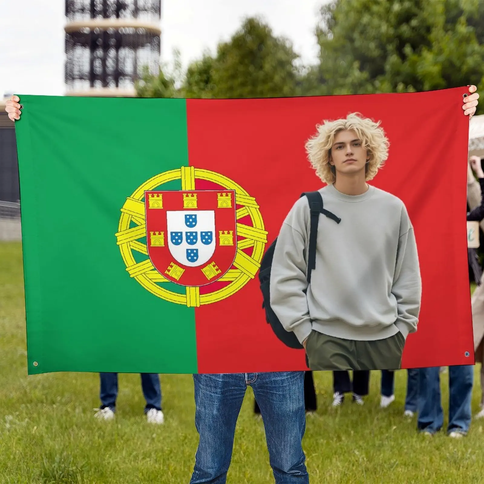 Custom Portugal Banner Flag Personalized Funny Tapestry Durable Polyester 4 Eyelets for Soccer Fan Gift Room Decor Party Outdoo