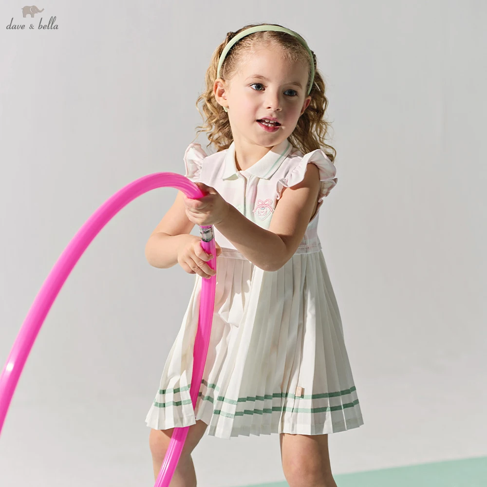Vestidos de Princesa de Verano para Niñas Dave Bella, de 1 a 7 Años, Vestido de Fiesta con Rayas sin Mangas y Pliegues, Ropa Dulce DB2262200