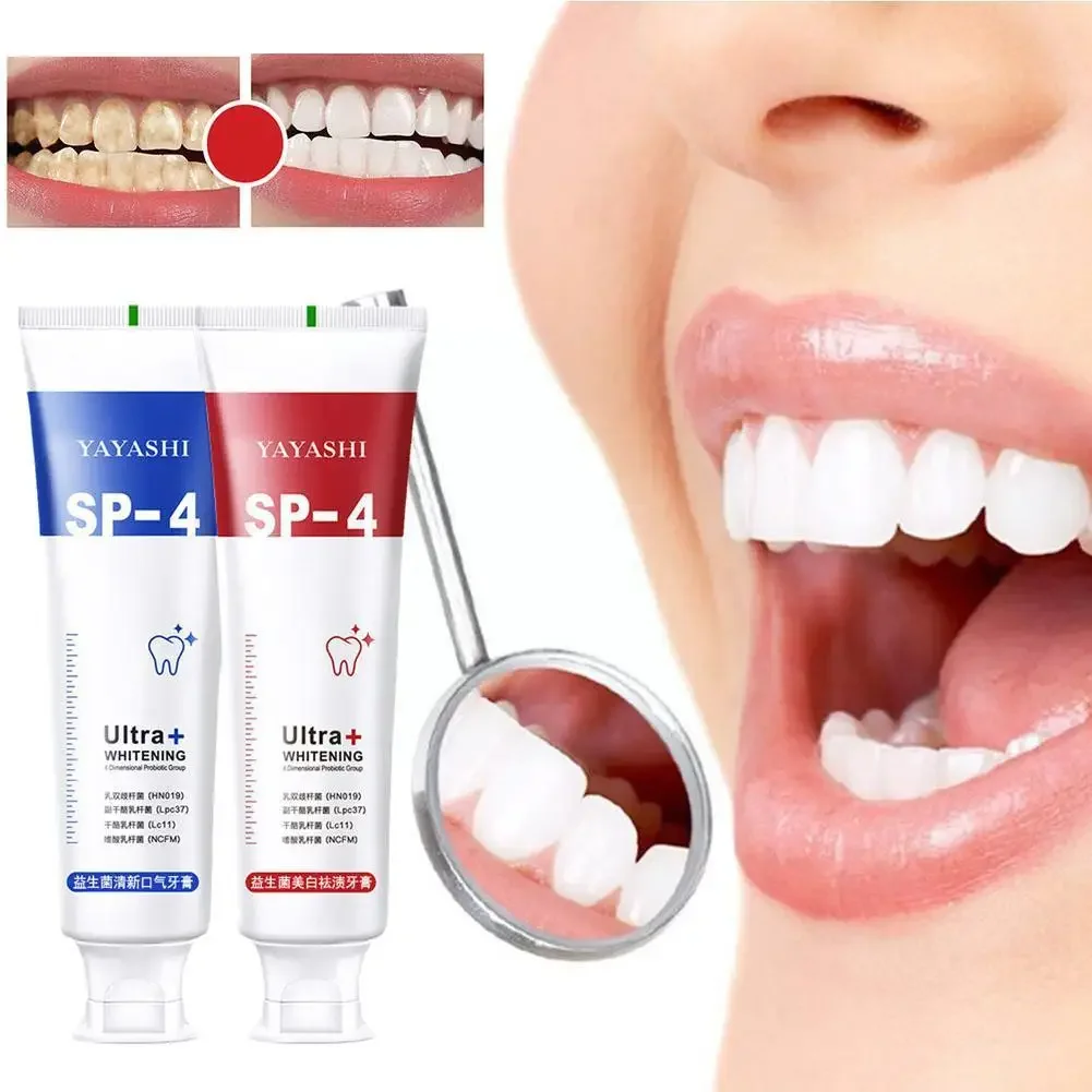 Pasta dental probiótico SP-4, Clareamento, Creme dental clareador, respiração bucal, saúde das gomas, limpeza dentária, proteção do cuidado, 120g