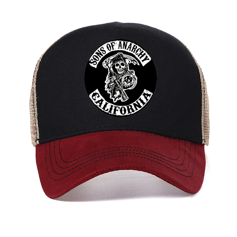 SAMCRO Baseball Cap SOA Sons of Anarchy Skull printing Casual Snapback Hat Fashion High Quality Racing Motorcycle Sport hat