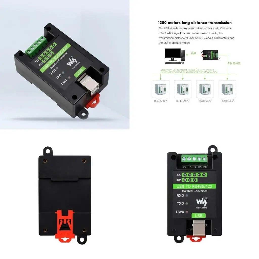 652F Industrial Grade USB to RS485/RS422 Adapter Isolated Converter FT232RNL SP485EEN Chip Stable Transmission Easy Install